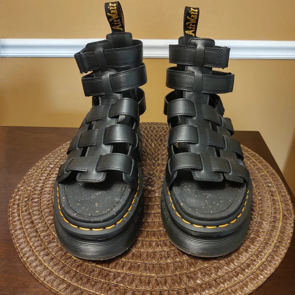 DR. MARTENS Womens Black Ricki Platform Gladiator Sandal Size 7 NEW - Picture 3 of 7